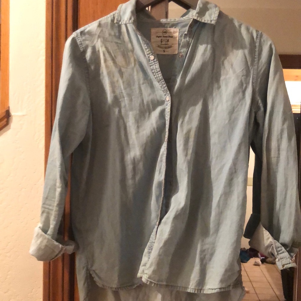 Lightweight washed denim shirt